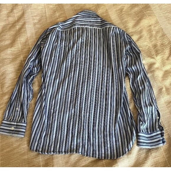 MICHAEL KORS Men's Long Sleeve Dress Shirt Size Large Blue & White Striped - Picture 8 of 9